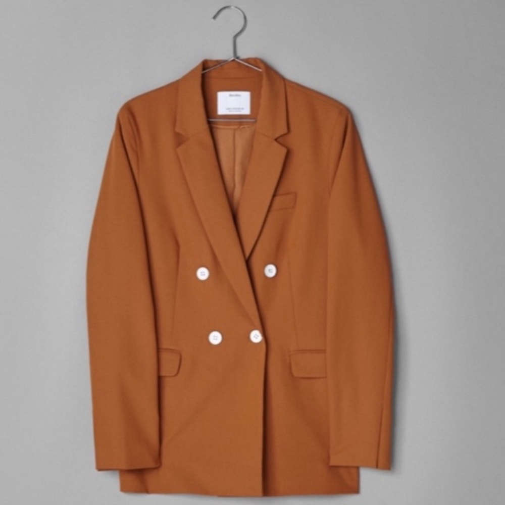 NWT. Bershka Orange Lapel Collar Blazer. Size XS.